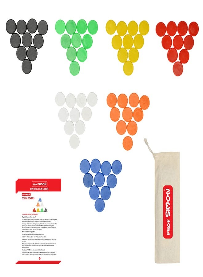 PROF. SIMON Color Tokens For Counting, Math & Stem Learning - 140 Tokens (Ages 2.5 to 6 Years, 4 Players) - Image 2
